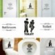* 2 - WC-WC WC-matrica Vinyl Art kivehető fürdőszobai falfestmény Home DIY Decor
