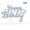2db Happy Birthday - Kék színű csillogó akril tortadísz szülinapra - 5