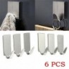 Nincs szín - 6PCS sok ragasztó konyhai fali ajtó rozsdamentes acélból készült bottartó kampós akasztó