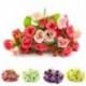 * 7 Lila - Virágcsokor mesterséges selyem rózsa virág otthoni menyasszonyi esküvői party váza dekoráció