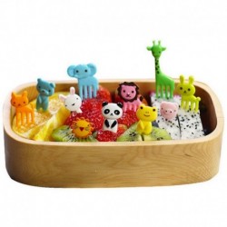 Nincs szín - 10db aranyos Bento Kawaii állati étel gyümölcsszedők villák ebéddoboz tartozék eszköz
