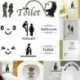 * 2 - Vicces WC-matrica Vinyl Wall Art matricák fürdőszoba és mosdó dekoráció barkácsolás