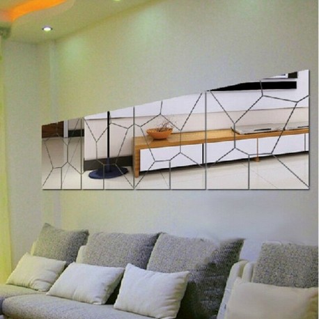 * 1 7db Moire minta - Kivehető 3D akril modern tükör matrica művészeti falfestmény matrica lakberendezés új
