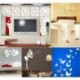 * 1 7db Moire minta - Kivehető 3D akril modern tükör matrica művészeti falfestmény matrica lakberendezés új
