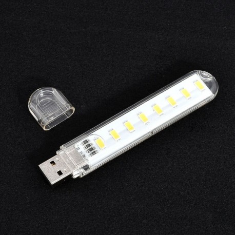 Meleg fehér - 8 LED-es mobil tápegység USB LED lámpa világító számítógép Kis LED lámpa éjszakai fény