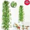 Nincs szín - 12db műszőlő hamis növények függő szőlő zöld levelek Ivy Garland dekorációval ~