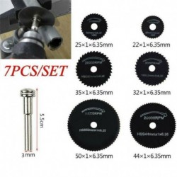 Nincs szín - 7 db 22-50 mm-es HSS körfűrészlapos vágókorong készlet és tüske AU fúrógéphez