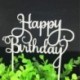 2db Happy Birthday - Arany színű csillogó akril tortadísz szülinapra
