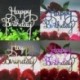 2db Happy Birthday - Kék színű csillogó akril tortadísz szülinapra