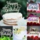 2db Happy Birthday - Kék színű csillogó akril tortadísz szülinapra