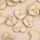 100db 15x12x3mm-es Szív alakú fa dísz - LOVE gravítozással - Ünnepi dísz - Karácsonyi dekoráció - 1
