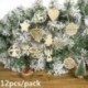 12db 13x6cm-es Szív alakú fa dísz - Karácsonyi dekoráció