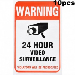 Nincs szín - 10 darabos otthoni CCTV megfigyelő biztonsági kamera videó matrica figyelmeztető matricák