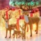 1db 10cm-es Karácsonyfa alakú fa dísz - Rénszarvas és Őzike mintával - Karácsonyi dekoráció