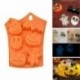 6 adagos Halloween mintás - Denevér - Faragott tök - Szellem - Koponya alakú szilikon sütőforma