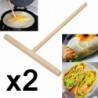 2db Fából készült palacsinta formáló - Tészta elkenő spatula