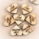 100db 15x12x3mm-es Szív alakú fa dísz - LOVE gravítozással - Ünnepi dísz - Karácsonyi dekoráció - 1