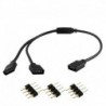 1-től 2-ig - 4 tűs RGB LED-elosztó csatlakozó vezeték kábeladapter-csatlakozója az 5050 3528 Led szalaghoz
