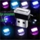 Piros - RGB színes USB LED Mini vezeték nélküli autó belső világítási légköri fény Univerzális