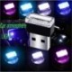 Jégkék - RGB színes USB LED Mini vezeték nélküli autó belső világítási légköri fény Univerzális