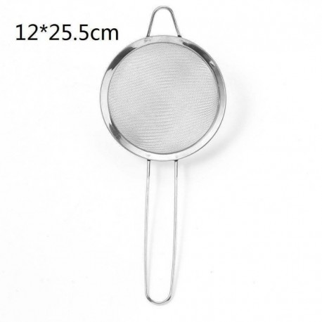 12 * 25,5 cm - • Rozsdamentes acél finomhálós olajszűrő lisztszűrő szitaszűrő konyhai eszköz