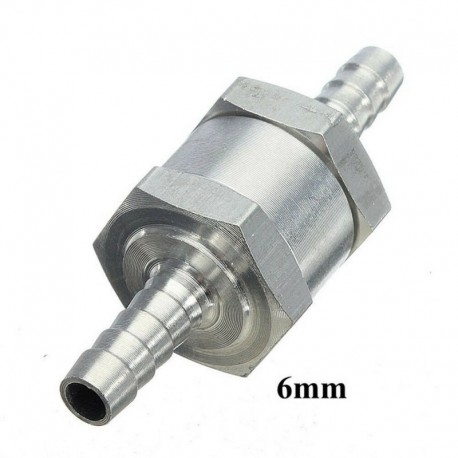 6mm - Visszatérés nélküli egyirányú szelep alumínium átfolyó légtelenítő üzemanyag szerszám 6/8/10 / 12mm