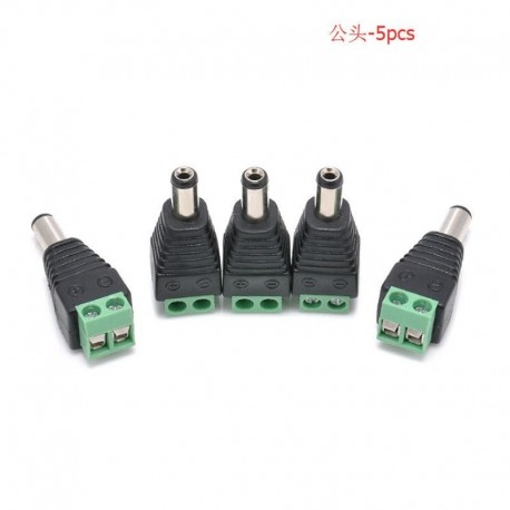 Férfi - 5PCS 12V DC tápegység csatlakozó adapter csatlakozója az 5050 3528 LED szalagfényhez