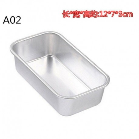12 * 7 * 3 cm - Téglalap nem pálcás kenyér ón hús gyümölcs kenyér serpenyőben sütés sütemény mély tálca