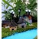 1PC Khaki-ház - DIY figura kézműves növény fazékkerti dísz miniatűr tündérkert dekoráció Új