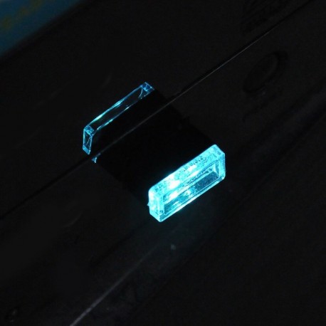 Jégkék - 1db Univerzális Mini USB LED vezeték nélküli autó belső fényvilágú légköri lámpa