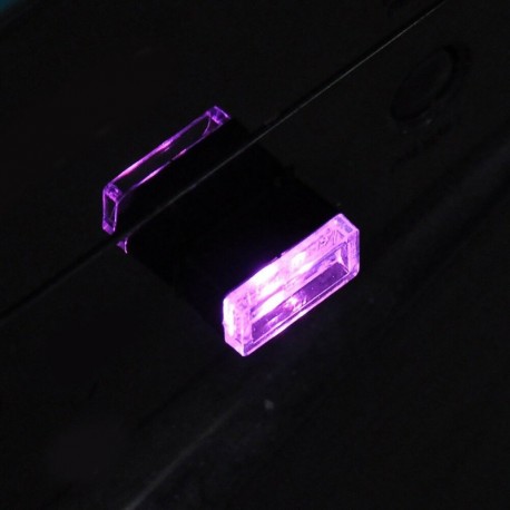 Lila - 1db Univerzális Mini USB LED vezeték nélküli autó belső fényvilágú légköri lámpa