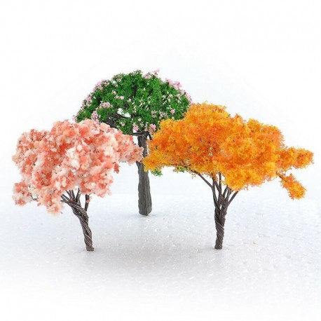 3db Mini fa - Figura miniatűr kézműves növény cserepes tündér babaház dekor kerti dísz DIY CA