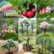 1db tégla cián híd - Figura miniatűr kézműves növény cserepes tündér babaház dekor kerti dísz DIY CA