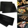 2db Fekete - 44cm x 33cm-es - Tapadásmentes grill sütőlap - BBQ - Kerti sütögetéshez