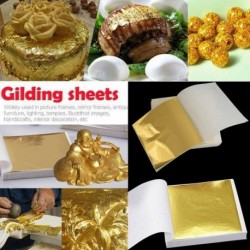 Nincs szín - 100 lepedő arany barkácsfólia levélpapír étel sütemény dekoráció ehető aranyozás kézműves