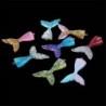 Nincs szín - 10db vegyes színű csillogó sellő halfark gyanta medál ékszer készítés kézműves