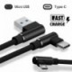 * A-2M (C típus) - 90 fokos derékszögű L típusú C / Android / Micro USB adatszinkron gyors töltőkábel