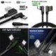 * B-0,3M (mikro USB) - 90 fokos derékszögű L típusú C / Android / Micro USB adatszinkron gyors töltőkábel