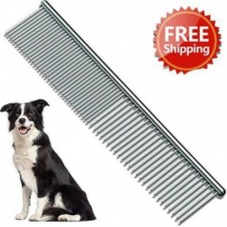 Nincs szín - Rozsdamentes acél fogak fém fésűs kefe Kisállat macska kutya hajápolási trimmer ezüst