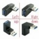 Bal (USB 3.0 férfi - nő) - 90 fokos USB 3.0 A férfi-női adapter kábel szöghosszabbító hosszabbító vezeték