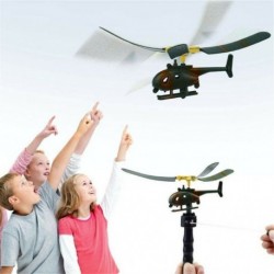 Nincs szín - Húzza húr fogantyú helikopter repülőgép repülőgép drone gyerekek szabadtéri repülő játék ajándék
