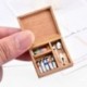 Nincs szín - Babaház miniatűr művész fa festék szerszámdoboz pigment lakberendezési tartozék 1:12