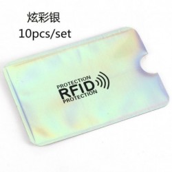 Színes - 10db RFID blokkoló hüvelyes hitelkártya védő bankkártya tartó pénztárcákhoz