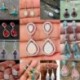 * E4 (hossza 2 cm) - Női ametiszt holdkő opál rubin topáz dangle csepp fülbevaló kampós ékszerek