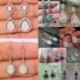 * E4 (hossza 2 cm) - Női ametiszt holdkő opál rubin topáz dangle csepp fülbevaló kampós ékszerek