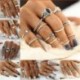 A29-12Pcs / készlet - 12db ezüst / arany Boho verem sima csülök felett Midi ujj gyűrűk készlet ajándék