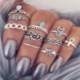 A31-13Pcs / Arany készlet - 12db ezüst / arany Boho verem sima csülök felett Midi ujj gyűrűk készlet ajándék