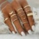 A31-13Pcs / Arany készlet - 12db ezüst / arany Boho verem sima csülök felett Midi ujj gyűrűk készlet ajándék
