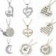 Locket üreges szív fénykép - Új egyszerű édes szavak Szeretem ezüst tónusú medál nyaklánc lánc legjobb szerető