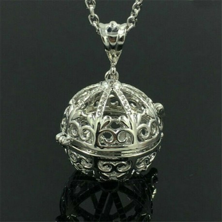 Nincs szín - Silver Locket nyaklánc illat illóolaj aromaterápiás diffúzor medál AU